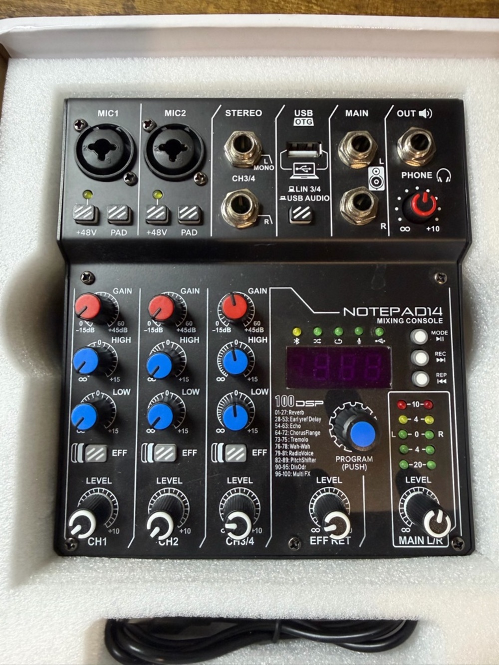 Notepad14 Mixing Console - Black Compact Audio Mixer